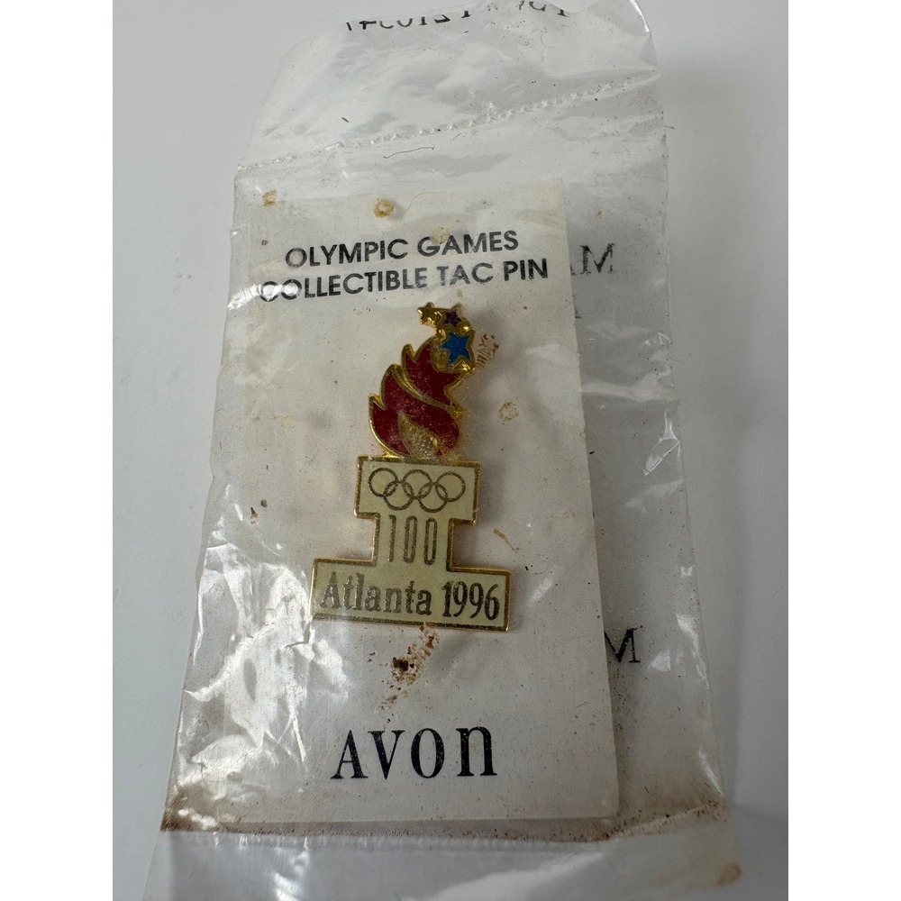 Vintage Avon 1996 Atlanta Olympic Games 100th Anniversary Torch Tac Pin NIP